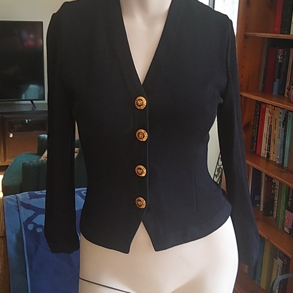 St. John Knit Black Jacket SX P. - Picture 5 of 7